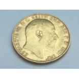 King Edward VII sovereign, 1903, obv bare head, rv George & Dragon, weight 8.0g, condition F.