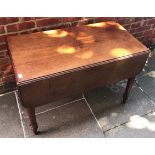 A 19th century mahogany rectangular Pembroke table, with single frieze drawer, turned supports, 97cm