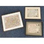 William Kip, hand coloured map of 'Essexia', together with two further hand coloured maps of