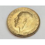 King George V sovereign, 1913, obv bare head, rv George & Dragon, weight 8.0g, condition VF.
