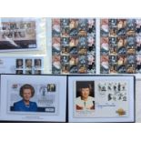 Two Baroness Thatcher FDCs, including one autographed, together with a full sheet of 60x 1st class