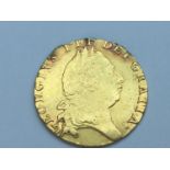 King George III Guinea, 1794, obv fifth laurel head, rv shaped spade shield, weight 8.3g,