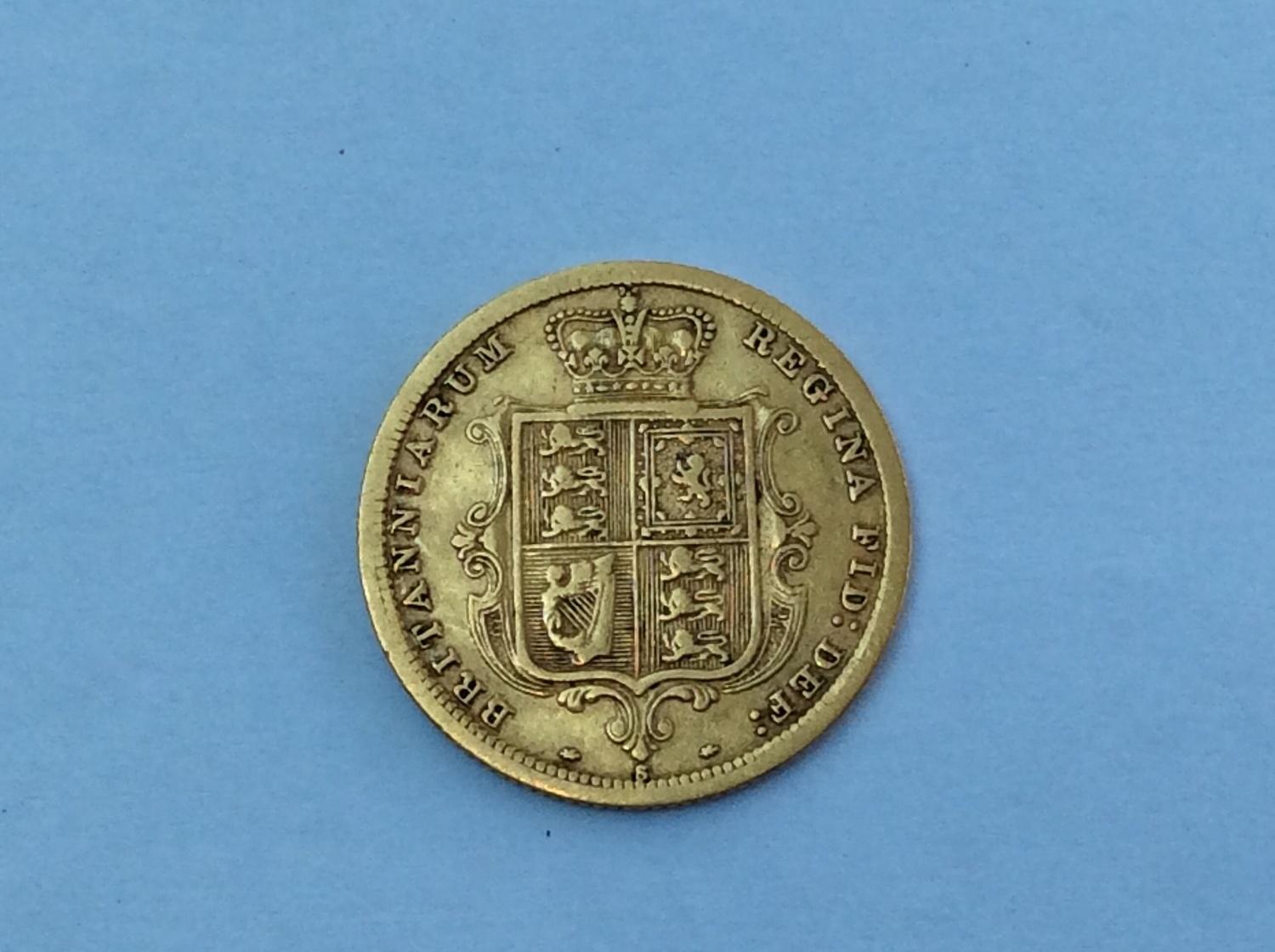 Queen Victoria half sovereign, 1887, obv fifth young head, rv shield, weight 3.87g, condition F. - Image 2 of 2