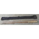 A Hardy's 'Perfection Roach Palakona' two piece split cane fishing rod, serial no. E84673, whipped