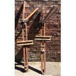 Two large wooden folding easels by Rowney