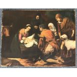 After Murillo, 'Adoration of the Shepherds', oil on canvas, 68 x 88cm, together with a variety of