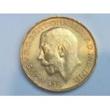 King George V sovereign, 1925, obv bare head, rv George & Dragon, weight 8.0g, design mark BM,