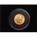 A 1968 Sovereign, ?Mary Gillick? portrait of ERII obv, Geo. & Dragon rev, EF, in plastic capsule,