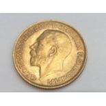 King George V sovereign, 1913, obv bare head, rv George & Dragon, weight 8.0g, condition VF.