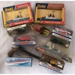 Various Dinky Die Cast toys including 2 x Submarine Chaser 673, Chevrolet Bel Air 1957 DY-2, 1953