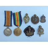 A WW1 duo of War and Victory medal to 426594 SPR J.F. HOPWOOD Royal Engineers, together with two