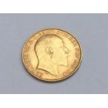 King Edward VII half sovereign, 1906, obv bare head, rv George & Dragon, weight 3.95g, condition