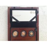The Sovereign 2018 Three-Coin Gold Proof Set, No.0476, Royal Mint, comprising full, half and quarter