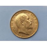 Edward VII Sovereign, 1903, bare head R obv, Geo. & Drag rev, Perth MM, 7.98g, aVF