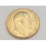 King Edward VII sovereign, 1908, obv bare head, rv George & Dragon, weight 8.0g, condition VF.