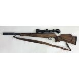 A Theoben SLR-88 .22 air rifle, with under-lever compressing spring loading with five 6-shot