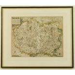 Wiltshire. ?Wiltoniae?, early 17th century engraved county map by William Kip, hand coloured,