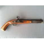 A modern black powder working reproduction of a Harpers Ferry, 1807, US Service Pistol, Italian made