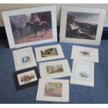A large collection of assorted unframed prints, some mounted examples including a Van Gogh still