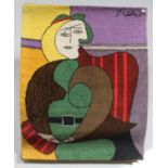 Pablo Picasso (1881-1973) - Femme Assise Dans Un Fauteuil Rouge woven rug, after the original
