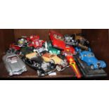 SECTIONS 45 & 46. Two shelves of toy cars in played with condition including Burago, Franklin Mint