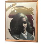 W. Haub (20th century) Abstract portrait study of a young lady, signed and dated '56', oil on