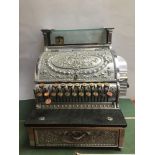 An American chrome National cash register with heavily embossed decoration, Serial no. S2288336,