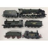 Three unboxed Hornby "OO" gauge loco and tender. S15 BR Green, 30804 "Sir Cador of Cornwall" & R2952