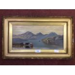 E. Way (late 19th/early 20th C), Highland Landscape with cows watering, signed 2/02, oil on board,