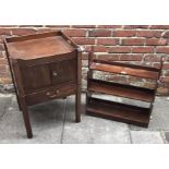 A George III stained mahogany night table, with galleried top, cupboard and drawer beneath, together