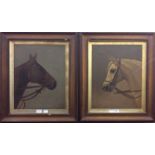E.W. Way. A pair of studies of a bridled white and brown horse, signed and dated, oil on canvas,