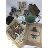 A mixed lot of collectables including Salter's Spring Balance scale, Opera glasses, Wade