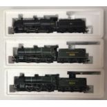 Three Bachmann "OO" gauge model railway locomotive and tender. 32-154, N Class 31843, BR Lined Black