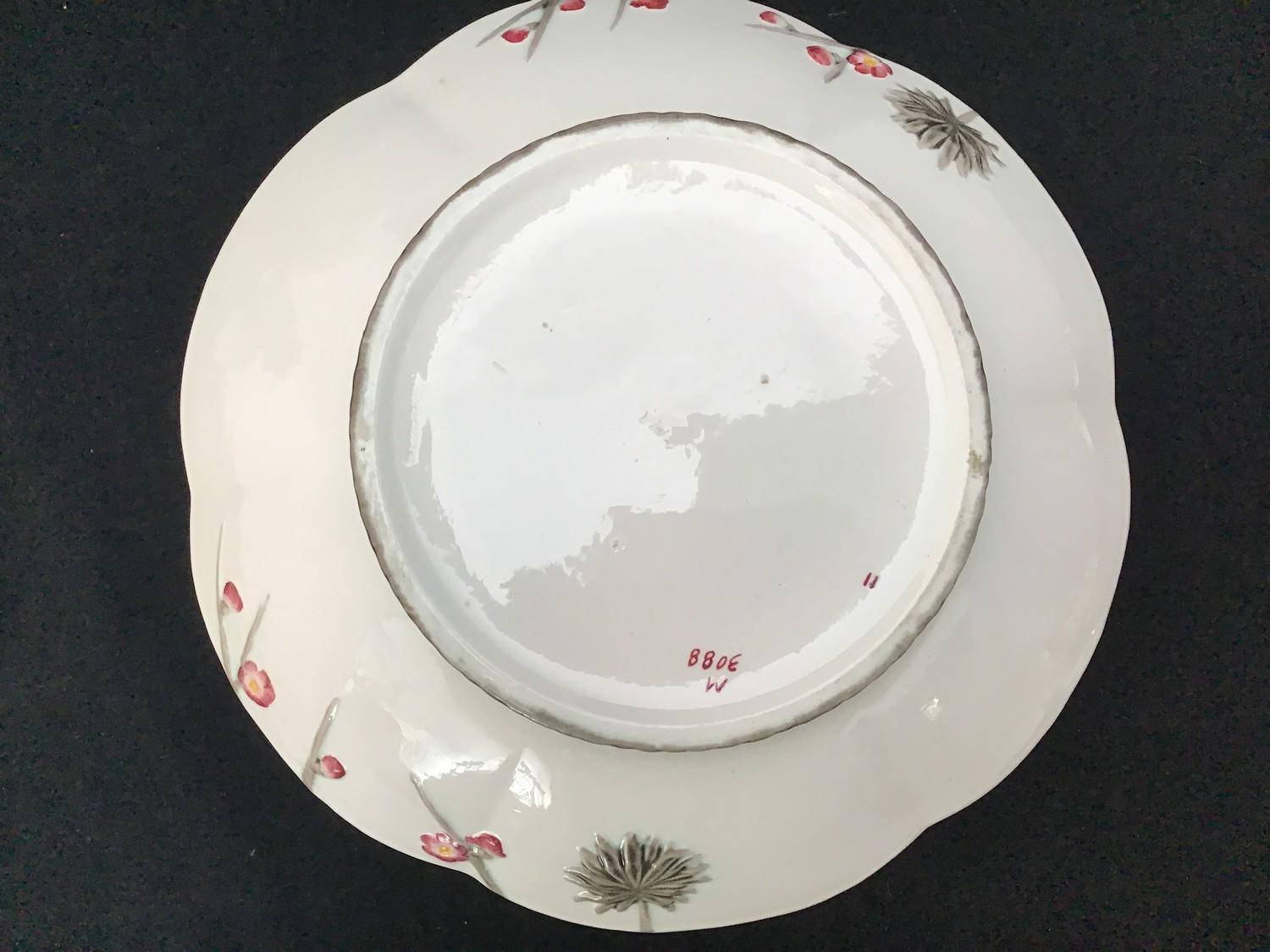 A Wedgwood pottery majolica salad bowl with silver-plated rim and a pair of plated and ceramic - Image 4 of 4