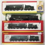 Four Hornby "OO" gauge model railway locomotive and tender, Battle of Britain Class. R.310 BR 4-6-2,