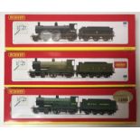 Three Hornby "OO" gauge model railway locomotive and tender. Limited Edition R2892, LSWR 4-4-0 Class