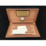 A large Marconi humidor / cigar box with humidity control, lift out compartment, with