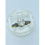 An 18ct yellow gold ring, set with an oval rose cut diamond. Estimated weight of diamond 0.20cts.