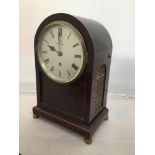 Railwayana interest: A plain dome-cased bracket clock, the silvered dial marked 'Kay Worcester'