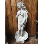 A reconstituted stone garden statue of the goddess Venus, 85cm high