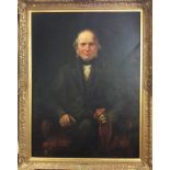 19th Century English School. Three-quarter length seated portrait of gentleman with grey hair,