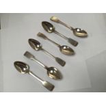 Six Victorian Irish silver fiddle pattern table spoons by William Cummins, hallmarked Dublin,