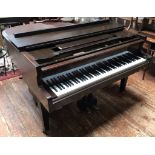 An early 20th century baby grand piano, by Crane & Sons, stained walnut case square tapering