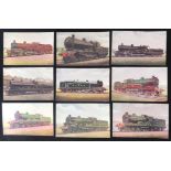 A collection of 44 printed locomotive cards by F Moore, printed by Richard Tilling of London