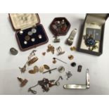 A collection of assorted 9ct gold items including chains, cufflinks and dress studs etc, together