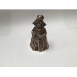 A Continental novelty silver bell modelled as a Dutch girl in traditional dress by Arthur Graf,