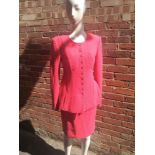 Largerfield vintage hot pink jacket and matching skirt, size 38EU