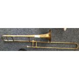A Rudall Carte & Co Ltd 'Starline' lacquered brass trombone, (af)