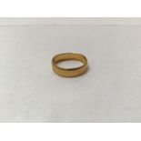 A 22ct gold wedding band (AF) gross weight approximately 3.9g