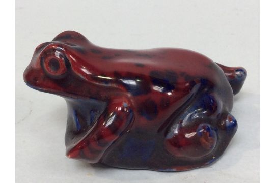 A Royal Doulton Flambe pottery figure of frog, 8cm long, printed mark to base - Image 2 of 3